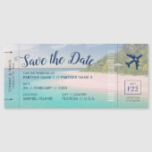 Beach Wedding Boarding Pass Save the Date Magnet (Vorderseite)