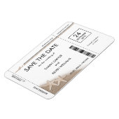 Beach Wedding Boarding Pass Save the Date Magnete (Linke Seite)