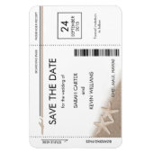 Beach Wedding Boarding Pass Save the Date Magnete (Vertikal)