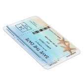 Beach Wedding Boarding Pass Save the Date Magnete (Rechte Seite)