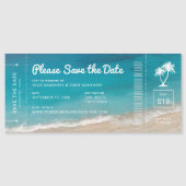Beach Wedding Boarding Pass Save the Date magnetis Magnetkarte (Vorderseite)