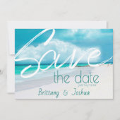 Beach Wedding Bold Save the Date Einladung (Vorderseite)