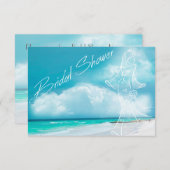 Beach Wedding Bridal Dusche Einladung (Vorne/Hinten)
