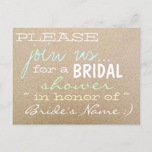 Beach Wedding/Bridal Dusche Einladungen in Sand (Vorderseite)