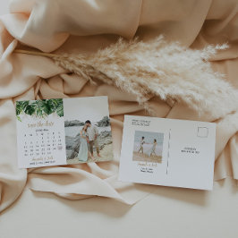 Beach Wedding Calendar Save the Date Foto Postkarte