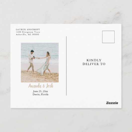 Beach Wedding Calendar Save the Date Foto Postkarte (Rückseite)