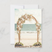 Beach Wedding Chic Arbor Rose Empfang Einladung (Rückseite)