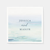 Beach Wedding Cocktail Napkin Serviette (Vorderseite)