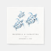 Beach Wedding Cocktail Napkins Sea Turtles Serviette (Vorderseite)