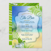 Beach Wedding Cool Mojito Palm Blätter Die offene  Menükarte (Vorne/Hinten)