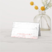 Beach Wedding Coral Palm Trees Platzkarte (Rückseite)