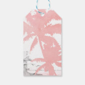Beach Wedding Coral Palm Trees Wood Wasserfarbe Geschenkanhänger (Rückseite)