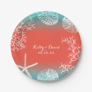 Beach Wedding Coral Reef & Starfish Pappteller