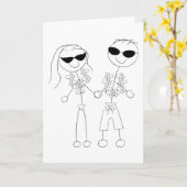 Beach Wedding Couple Karte (Gelbe Blume)