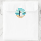 Beach Wedding Couple Sticker (Tasche)