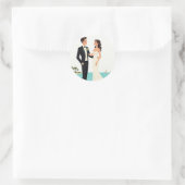 Beach Wedding Couple Sticker (Tasche)