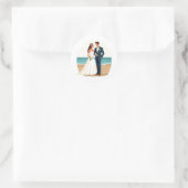 Beach Wedding Couple Sticker (Tasche)