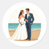 Beach Wedding Couple Sticker (Vorderseite)