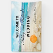 Beach Wedding Custom Welcome Banner (Vertikal)