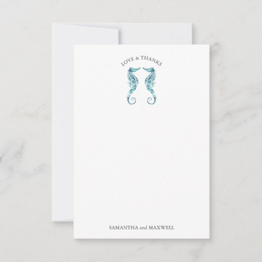 Beach Wedding danke Ihnen Cards Seepferde (Vorderseite)