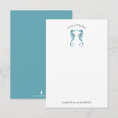 Beach Wedding danke Ihnen Cards Seepferde (Vorne/Hinten)