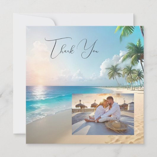 Beach Wedding danke Ihnen Karten (Vorderseite)
