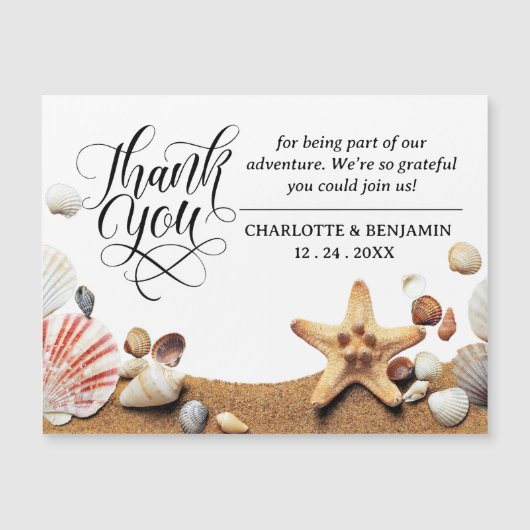 Beach Wedding danke Ihnen Magnetkarte (Vorderseite)