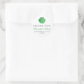 Beach Wedding danke Ihnen Scallop Muschel Green Runder Aufkleber (Tasche)