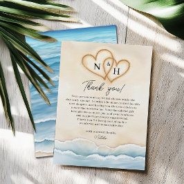 Beach Wedding Dankeschön Card mit Ocean Waves Dankeskarte