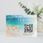 Beach Wedding Destination Passport Karte QR Code (Stehend Vorderseite)