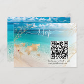Beach Wedding Destination Passport Karte QR Code (Vorne/Hinten)