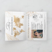 Beach Wedding Destination Passport Weltkarte Einladung (Innenseite)