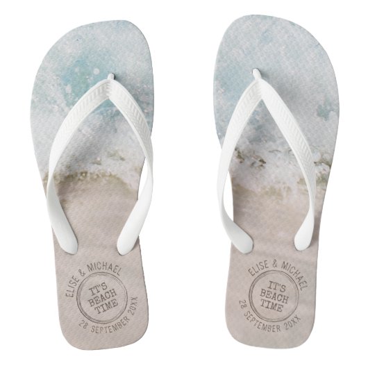 Beach Wedding Destination Personalisiert Badesandalen (Fußbett)