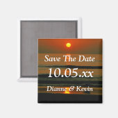 Beach Wedding Destination Sunset Foto Rett Datum Magnet (Vorderseite/Rückseite)