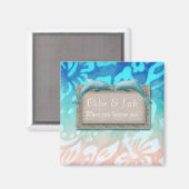 Beach Wedding Dolphin Hibiskus Flown Save the Date Magnet (Vorderseite/Rückseite)