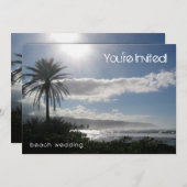 Beach Wedding Einladung Palm Tree (Vorne/Hinten)