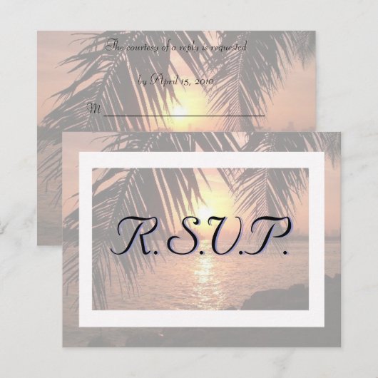 Beach Wedding Einladung R.S.V.P. (Vorne/Hinten)