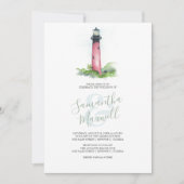 Beach Wedding Einladung Wasserfarbe Leuchtturm (Vorderseite)