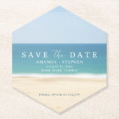 Beach Wedding Einzigartig Save the Date Untersetzer (Vorderseite)