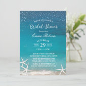 Beach Wedding Elegantes Starfish Brautparty Einladung (Stehend Vorderseite)