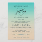 Beach Wedding Elopement Reception Watercolor Einladung (Vorderseite)