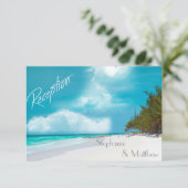 Beach Wedding Empfang Card Einladung (Stehend Vorderseite)