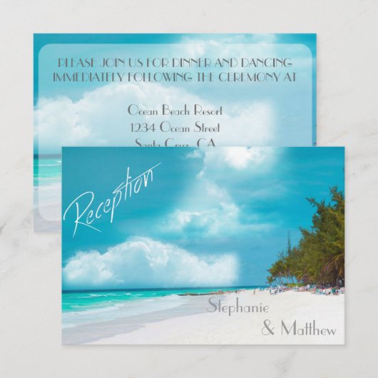Beach Wedding Empfang Card Einladung (Vorne/Hinten)