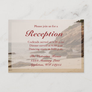 Beach Wedding Empfang Cards - Rocky Beach Begleitkarte