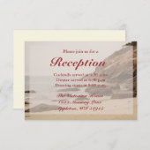 Beach Wedding Empfang Cards - Rocky Beach Begleitkarte (Vorne/Hinten)