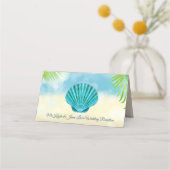 Beach Wedding Empfang Dinner Bow Gem Palm Escort Platzkarte (Rückseite)