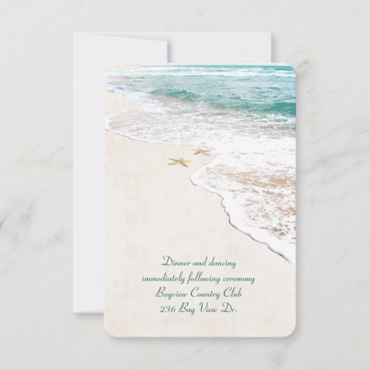 Beach Wedding Empfang Einladung (Vorderseite)