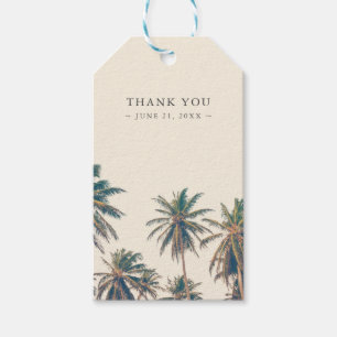 Beach Wedding Empfang Palm Tree Personalisiert Geschenkanhänger