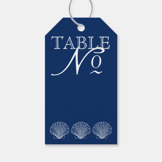 Beach Wedding Empfang Tischnummer- Geschenkanhänger (Vorderseite)