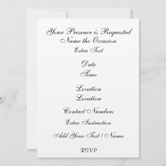 Beach Wedding / Event - SRF Einladung (Rückseite)